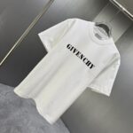 P75 GIVENC* 纪梵希* 2026春夏新款短袖T恤 定制纯棉字母logo植绒 颜色：黑色 白色 深红 棕色 码数：S M L XL XXL