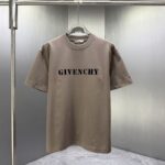 P75 GIVENC* 纪梵希* 2026春夏新款短袖T恤 定制纯棉字母logo植绒 颜色：黑色 白色 深红 棕色 码数：S M L XL XXL