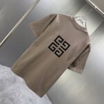 P75 GIVENC* 纪梵希* 2026春夏新款短袖T恤 定制纯棉字母logo植绒 颜色：黑色 白色 深红 棕色 码数：S M L XL XXL