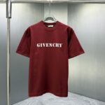 P75 GIVENC* 纪梵希* 2026春夏新款短袖T恤 定制纯棉字母logo植绒 颜色：黑色 白色 深红 棕色 码数：S M L XL XXL