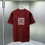 P75 GIVENC* 纪梵希* 2026春夏新款短袖T恤 定制纯棉字母logo植绒 颜色：黑色 白色 深红 棕色 码数：S M L XL XXL