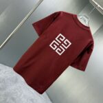 P75 GIVENC* 纪梵希* 2026春夏新款短袖T恤 定制纯棉字母logo植绒 颜色：黑色 白色 深红 棕色 码数：S M L XL XXL