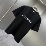 P75 GIVENC* 纪梵希* 2026春夏新款短袖T恤 定制纯棉字母logo植绒 颜色：黑色 白色 深红 棕色 码数：S M L XL XXL