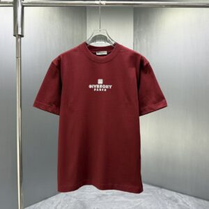P75 GIVENC* 纪梵希* 2026春夏新款短袖T恤 定制纯棉字母logo厚板 颜色：黑色 白色 深红 黄色 码数：S M L XL XXL