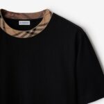 P65 款号：mm130 BURBERRY 巴宝莉25SS圆领格纹装饰棉质短袖T恤衫 -正品4050购入 -32支双股平纹匹马棉220克 -扁机罗纹 -罗纹提花 -面料酵洗 -定制1：1商标 -尺码：S M L XL
