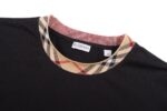 P65 款号：mm130 BURBERRY 巴宝莉25SS圆领格纹装饰棉质短袖T恤衫 -正品4050购入 -32支双股平纹匹马棉220克 -扁机罗纹 -罗纹提花 -面料酵洗 -定制1：1商标 -尺码：S M L XL