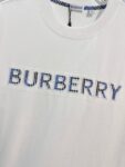 P80 BURBERRY/巴宝莉 高品质320克圆领短袖T恤 品牌经典 简约蓝色拼接格纹领刺绣字母LOGO 2025ss官方同步 高版本 高品质 时尚个性 百搭潮流 纯原品质 原版面料 吊牌 领标 水洗麦 三标齐全 颜色: 黑色.白色. 尺码：S M L XL