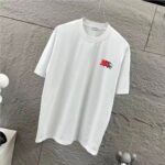 P75 BBR 巴宝*莉 2026春夏款 经典简约战马刺绣工艺 个性logo 定制双纱平纹纯棉面料 短袖T恤 男女同款 颜色：黑色 白色 尺码： S （90-130斤） M （120-150斤） L （140-165斤） XL （160-180斤） XXL （180-210斤）