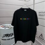 P75 BBR 巴宝*莉 2026春夏款 经典简约战马 滴胶工艺 定制双纱平纹纯棉面料 短袖T恤 男女同款 颜色：黑色 白色 紫色 绿色 尺码： S （90-130斤） M （120-150斤） L （140-165斤） XL （160-180斤） XXL （180-210斤）