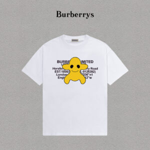 P70 Burberry/巴宝莉 印花Logo百搭潮流短袖T恤男女同款 吊牌 领标 水洗唛 三标齐全 定织定染280克精梳棉面料 尺码：S-XXL