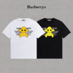P70 Burberry/巴宝莉 印花Logo百搭潮流短袖T恤男女同款 吊牌 领标 水洗唛 三标齐全 定织定染280克精梳棉面料 尺码：S-XXL
