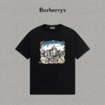 P70 Burberry/巴宝莉 印花Logo百搭潮流短袖T恤男女同款 吊牌 领标 水洗唛 三标齐全 定织定染280克精梳棉面料 尺码：S-XXL