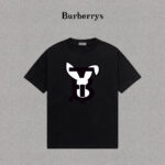P70 Burberry/巴宝莉 印花Logo百搭潮流短袖T恤男女同款 吊牌 领标 水洗唛 三标齐全 定织定染280克精梳棉面料 尺码：S-XXL