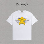 P70 Burberry/巴宝莉 印花Logo百搭潮流短袖T恤男女同款 吊牌 领标 水洗唛 三标齐全 定织定染280克精梳棉面料 尺码：S-XXL