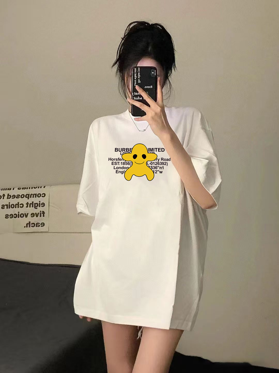 P70 Burberry/巴宝莉 印花Logo百搭潮流短袖T恤男女同款 吊牌 领标 水洗唛 三标齐全 定织定染280克精梳棉面料 尺码：S-XXL