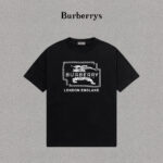 P70 Burberry/巴宝莉 印花Logo百搭潮流短袖T恤男女同款 吊牌 领标 水洗唛 三标齐全 定织定染280克精梳棉面料 尺码：S-XXL