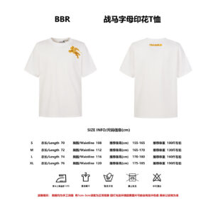 P75 【尺码参考】 BURBERRY巴宝莉BBR 喷涂战马短袖T恤