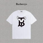 P70 Burberry/巴宝莉 印花Logo百搭潮流短袖T恤男女同款 吊牌 领标 水洗唛 三标齐全 定织定染280克精梳棉面料 尺码：S-XXL