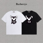P70 Burberry/巴宝莉 印花Logo百搭潮流短袖T恤男女同款 吊牌 领标 水洗唛 三标齐全 定织定染280克精梳棉面料 尺码：S-XXL