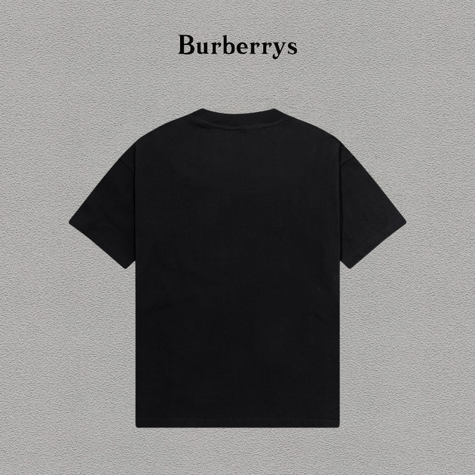 P70 Burberry/巴宝莉 印花Logo百搭潮流短袖T恤男女同款 吊牌 领标 水洗唛 三标齐全 定织定染280克精梳棉面料 尺码：S-XXL