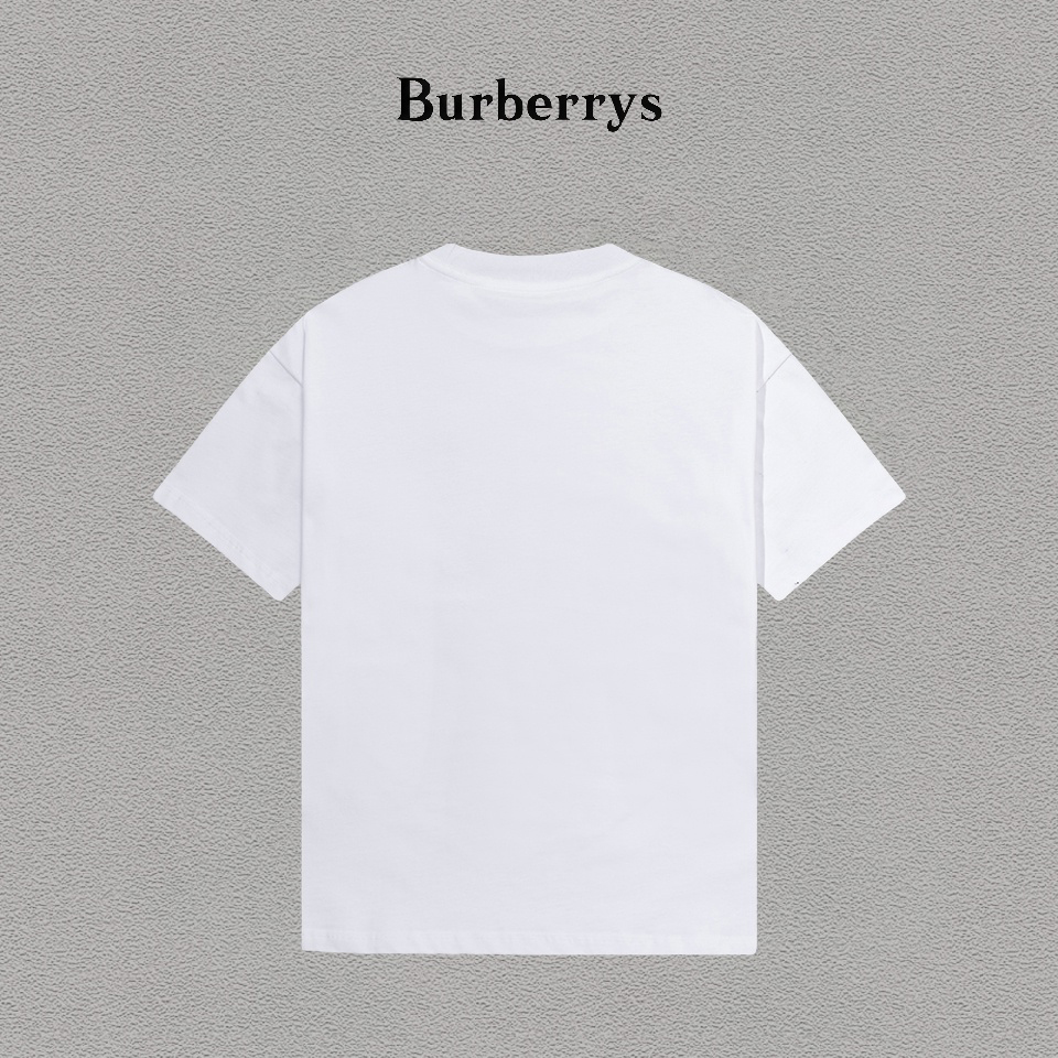 P70 Burberry/巴宝莉 印花Logo百搭潮流短袖T恤男女同款 吊牌 领标 水洗唛 三标齐全 定织定染280克精梳棉面料 尺码：S-XXL