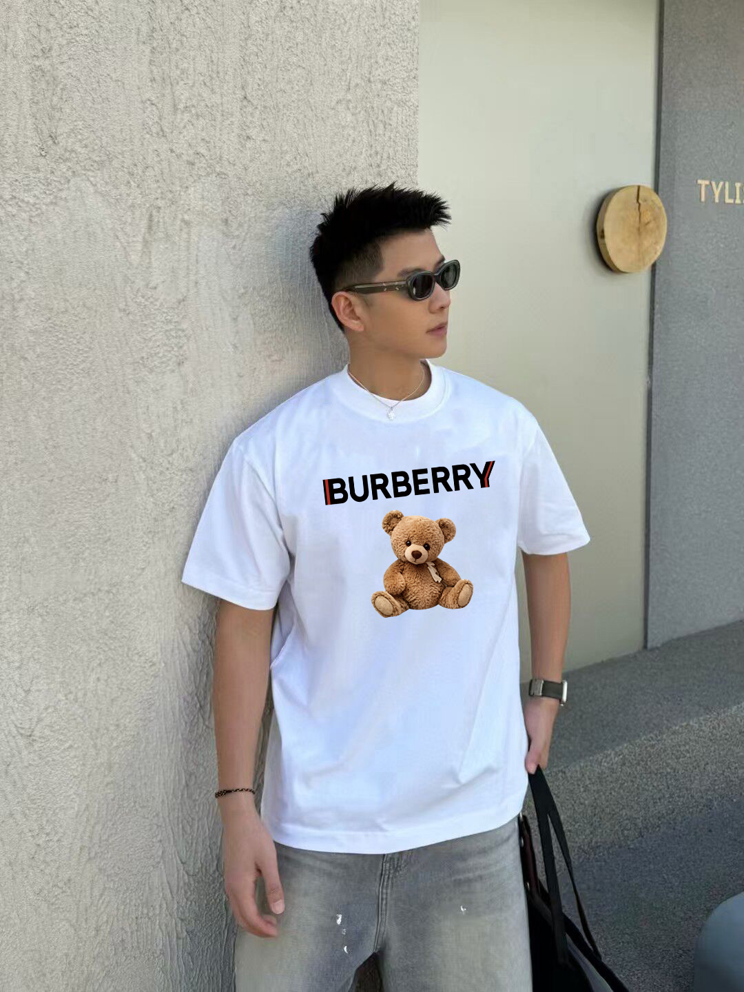 P70 Burberry/巴宝莉 印花Logo百搭潮流短袖T恤男女同款 吊牌 领标 水洗唛 三标齐全 定织定染280克精梳棉面料 尺码：S-XXL