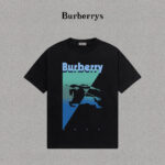 P70 Burberry/巴宝莉 印花Logo百搭潮流短袖T恤男女同款 吊牌 领标 水洗唛 三标齐全 定织定染280克精梳棉面料 尺码：S-XXL