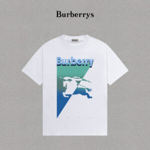 weigou_203052_0_5b4b898ab2 P70 Burberry/巴宝莉 印花Logo百搭潮流短袖T恤男女同款 吊牌 领标 水洗唛 三标齐全 定织定染280克精梳棉面料 尺码:S-XXL