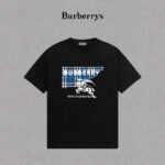 P70 Burberry/巴宝莉 印花Logo百搭潮流短袖T恤男女同款 吊牌 领标 水洗唛 三标齐全 定织定染280克精梳棉面料 尺码：S-XXL