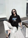 P70 Burberry/巴宝莉 印花Logo百搭潮流短袖T恤男女同款 吊牌 领标 水洗唛 三标齐全 定织定染280克精梳棉面料 尺码：S-XXL