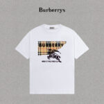 P70 Burberry/巴宝莉 印花Logo百搭潮流短袖T恤男女同款 吊牌 领标 水洗唛 三标齐全 定织定染280克精梳棉面料 尺码：S-XXL