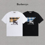 P70 Burberry/巴宝莉 印花Logo百搭潮流短袖T恤男女同款 吊牌 领标 水洗唛 三标齐全 定织定染280克精梳棉面料 尺码：S-XXL