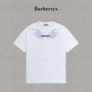 weigou_203154_0_a7907706b6 P70 Burberry/巴宝莉 印花Logo百搭潮流短袖T恤男女同款 吊牌 领标 水洗唛 三标齐全 定织定染280克精梳棉面料 尺码:S-XXL