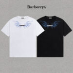 P70 Burberry/巴宝莉 印花Logo百搭潮流短袖T恤男女同款 吊牌 领标 水洗唛 三标齐全 定织定染280克精梳棉面料 尺码：S-XXL