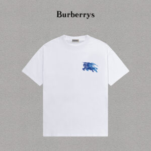 P70 Burber/巴宝莉 印花Logo百搭潮流短袖T恤男女同款 吊牌 领标 水洗唛 三标齐全 定织定染280克精梳棉面料 尺码：S-XXL