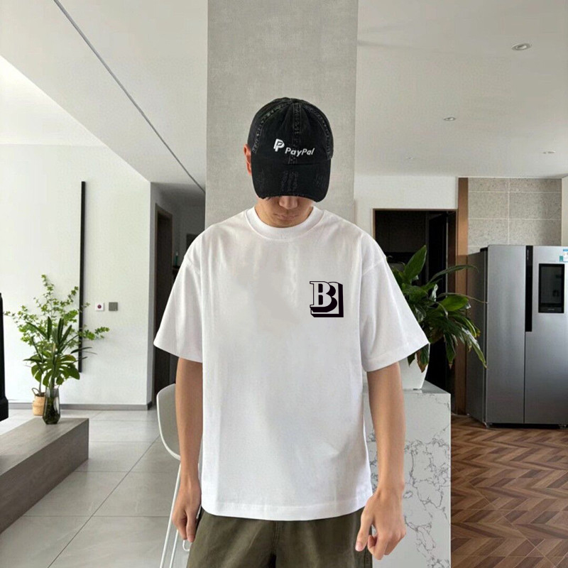 P70 Burberry/巴宝莉 印花Logo百搭潮流短袖T恤男女同款 吊牌 领标 水洗唛 三标齐全 定织定染280克精梳棉面料 尺码：S-XXL
