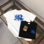 P75 🌟BUR*BERRY 巴宝莉 2025最新款情侣款圆领短袖 情侣T恤～ 春夏新品 高品质 🔥🔥时尚百搭潮款 定制进口面料 ！穿着舒适 透气 时尚不失个性 上身休闲随性 帅气有型 彰显大牌气质。三标齐全！！ 颜色：黑色 白色 尺码：M-XXXL