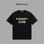 P70 Burberry/巴宝莉 印花Logo百搭潮流短袖T恤男女同款 吊牌 领标 水洗唛 三标齐全 定织定染280克精梳棉面料 尺码：S-XXL