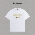 P70 Burberry/巴宝莉 印花Logo百搭潮流短袖T恤男女同款 吊牌 领标 水洗唛 三标齐全 定织定染280克精梳棉面料 尺码：S-XXL
