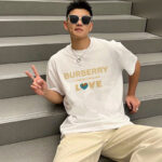 P70 Burberry/巴宝莉 印花Logo百搭潮流短袖T恤男女同款 吊牌 领标 水洗唛 三标齐全 定织定染280克精梳棉面料 尺码：S-XXL