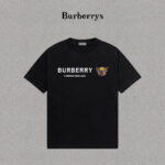 P70 Burberry/巴宝莉 印花Logo百搭潮流短袖T恤男女同款 吊牌 领标 水洗唛 三标齐全 定织定染280克精梳棉面料 尺码：S-XXL
