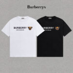 P70 Burberry/巴宝莉 印花Logo百搭潮流短袖T恤男女同款 吊牌 领标 水洗唛 三标齐全 定织定染280克精梳棉面料 尺码：S-XXL