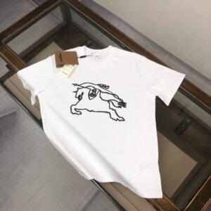 P75 🌟BUR*BERRY 巴宝莉 2025最新款情侣款圆领短袖 情侣T恤～ 春夏新品 高品质 🔥🔥时尚百搭潮款 定制进口面料 ！穿着舒适 透气 时尚不失个性 上身休闲随性 帅气有型 彰显大牌气质。三标齐全！！ 颜色：黑色 白色 尺码 M-XXXL