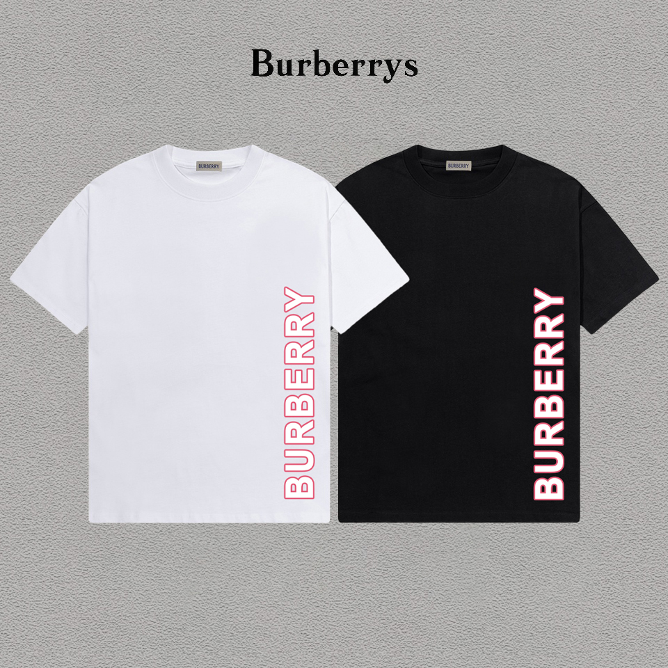 P70 Burberry/巴宝莉 印花Logo百搭潮流短袖T恤男女同款 吊牌 领标 水洗唛 三标齐全 定织定染280克精梳棉面料 尺码：S-XXL