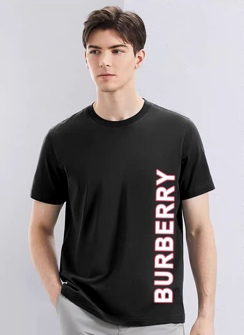 P70 Burberry/巴宝莉 印花Logo百搭潮流短袖T恤男女同款 吊牌 领标 水洗唛 三标齐全 定织定染280克精梳棉面料 尺码：S-XXL
