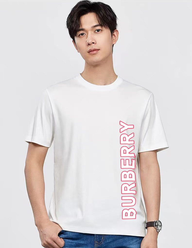 P70 Burberry/巴宝莉 印花Logo百搭潮流短袖T恤男女同款 吊牌 领标 水洗唛 三标齐全 定织定染280克精梳棉面料 尺码：S-XXL