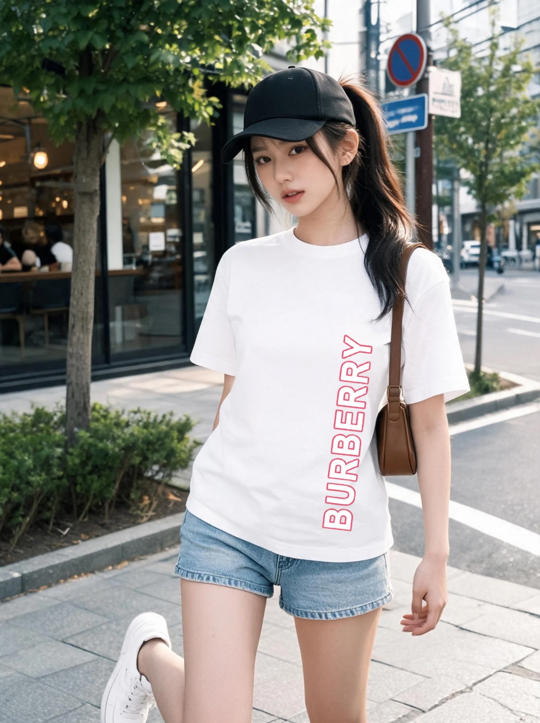 P70 Burberry/巴宝莉 印花Logo百搭潮流短袖T恤男女同款 吊牌 领标 水洗唛 三标齐全 定织定染280克精梳棉面料 尺码：S-XXL