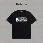 P70 Burberry/巴宝莉 印花Logo百搭潮流短袖T恤男女同款 吊牌 领标 水洗唛 三标齐全 定织定染280克精梳棉面料 尺码：S-XXL