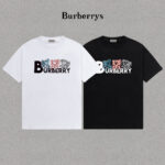 P70 Burberry/巴宝莉 印花Logo百搭潮流短袖T恤男女同款 吊牌 领标 水洗唛 三标齐全 定织定染280克精梳棉面料 尺码：S-XXL