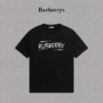 P70 Burberry/巴宝莉 印花Logo百搭潮流短袖T恤男女同款 吊牌 领标 水洗唛 三标齐全 定织定染280克精梳棉面料 尺码：S-XXL